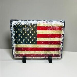 Hand Crafted American Flag Decor - Red, White, Blue